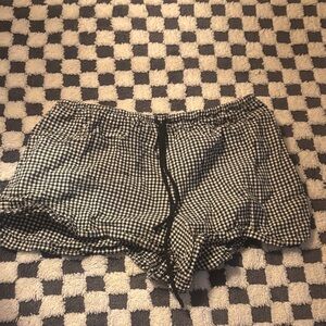 Good Luck Gem Black and White Checkered Athletic Shorts